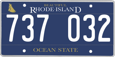 RI license plate 737032