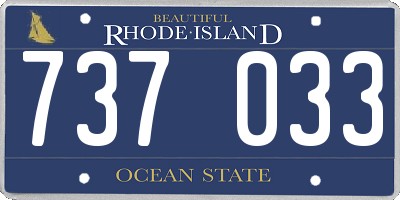 RI license plate 737033