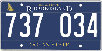 RI license plate 737034