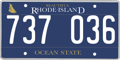 RI license plate 737036
