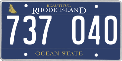 RI license plate 737040