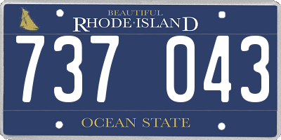 RI license plate 737043