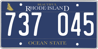 RI license plate 737045