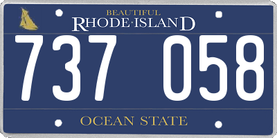 RI license plate 737058