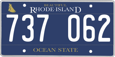 RI license plate 737062