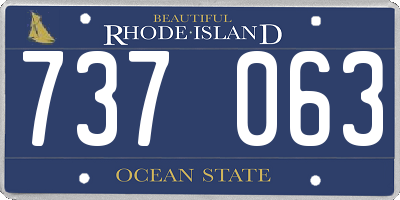 RI license plate 737063