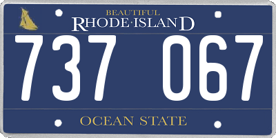 RI license plate 737067