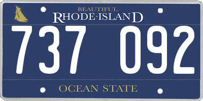 RI license plate 737092