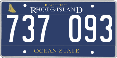 RI license plate 737093