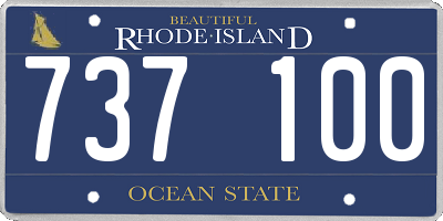 RI license plate 737100