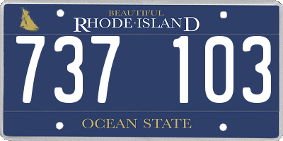 RI license plate 737103
