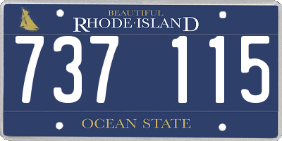 RI license plate 737115