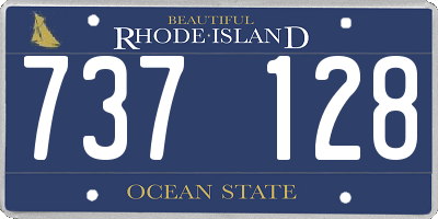 RI license plate 737128