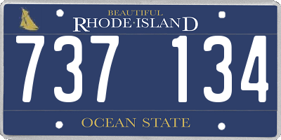 RI license plate 737134
