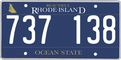 RI license plate 737138