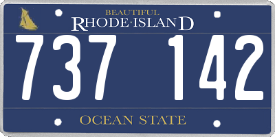 RI license plate 737142