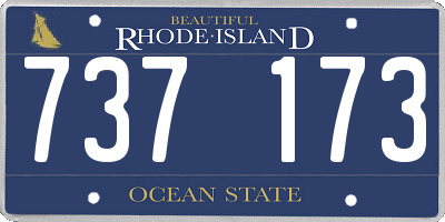RI license plate 737173