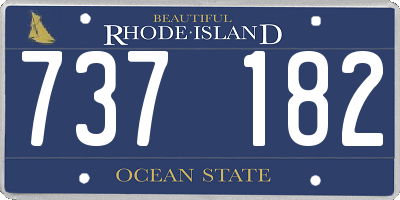 RI license plate 737182