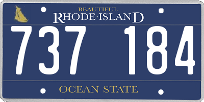 RI license plate 737184