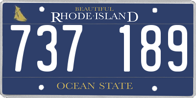 RI license plate 737189