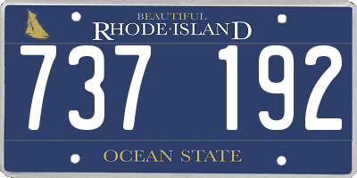 RI license plate 737192