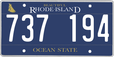 RI license plate 737194