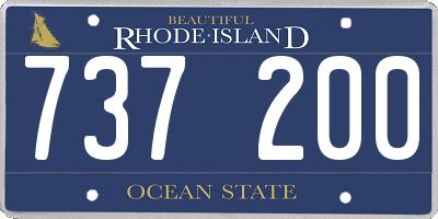 RI license plate 737200
