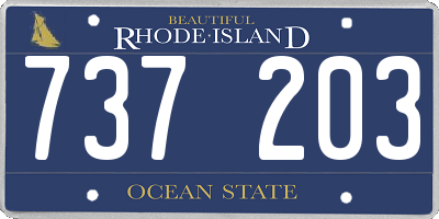 RI license plate 737203