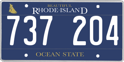 RI license plate 737204