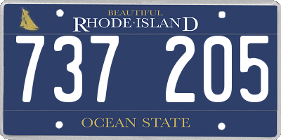 RI license plate 737205