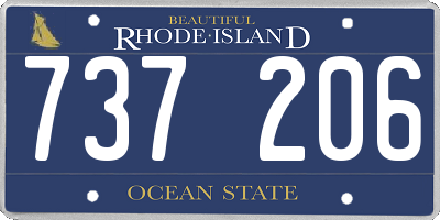 RI license plate 737206
