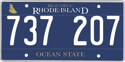 RI license plate 737207