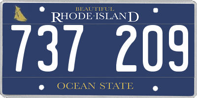 RI license plate 737209