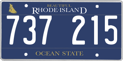 RI license plate 737215