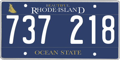 RI license plate 737218