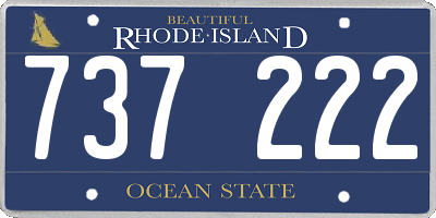 RI license plate 737222