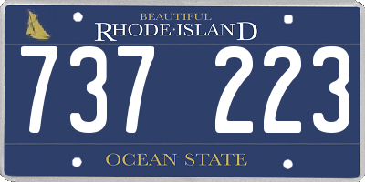 RI license plate 737223
