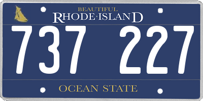 RI license plate 737227