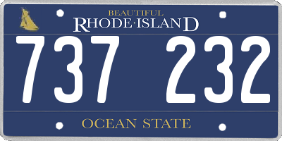 RI license plate 737232