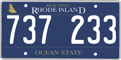RI license plate 737233