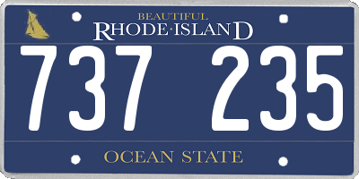RI license plate 737235