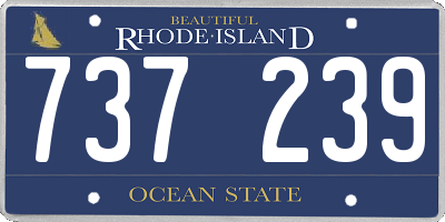 RI license plate 737239