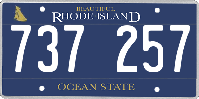 RI license plate 737257