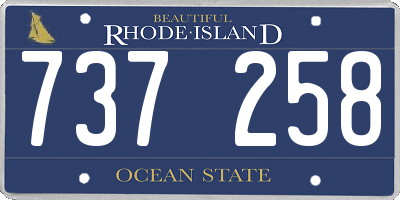 RI license plate 737258