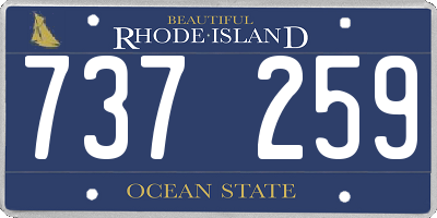 RI license plate 737259