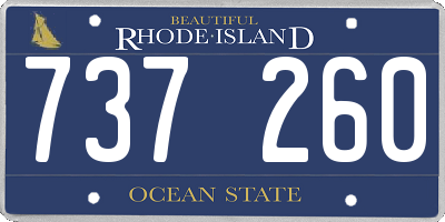 RI license plate 737260