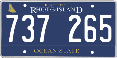 RI license plate 737265