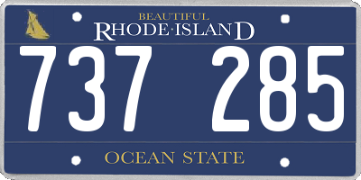 RI license plate 737285