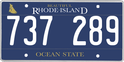 RI license plate 737289