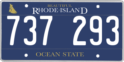 RI license plate 737293